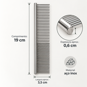Pente Desembolador em Aço Inox para Pets — 19 cm