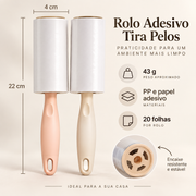 Rolo Adesivo Tira Pelos para Pets — 20 Folhas