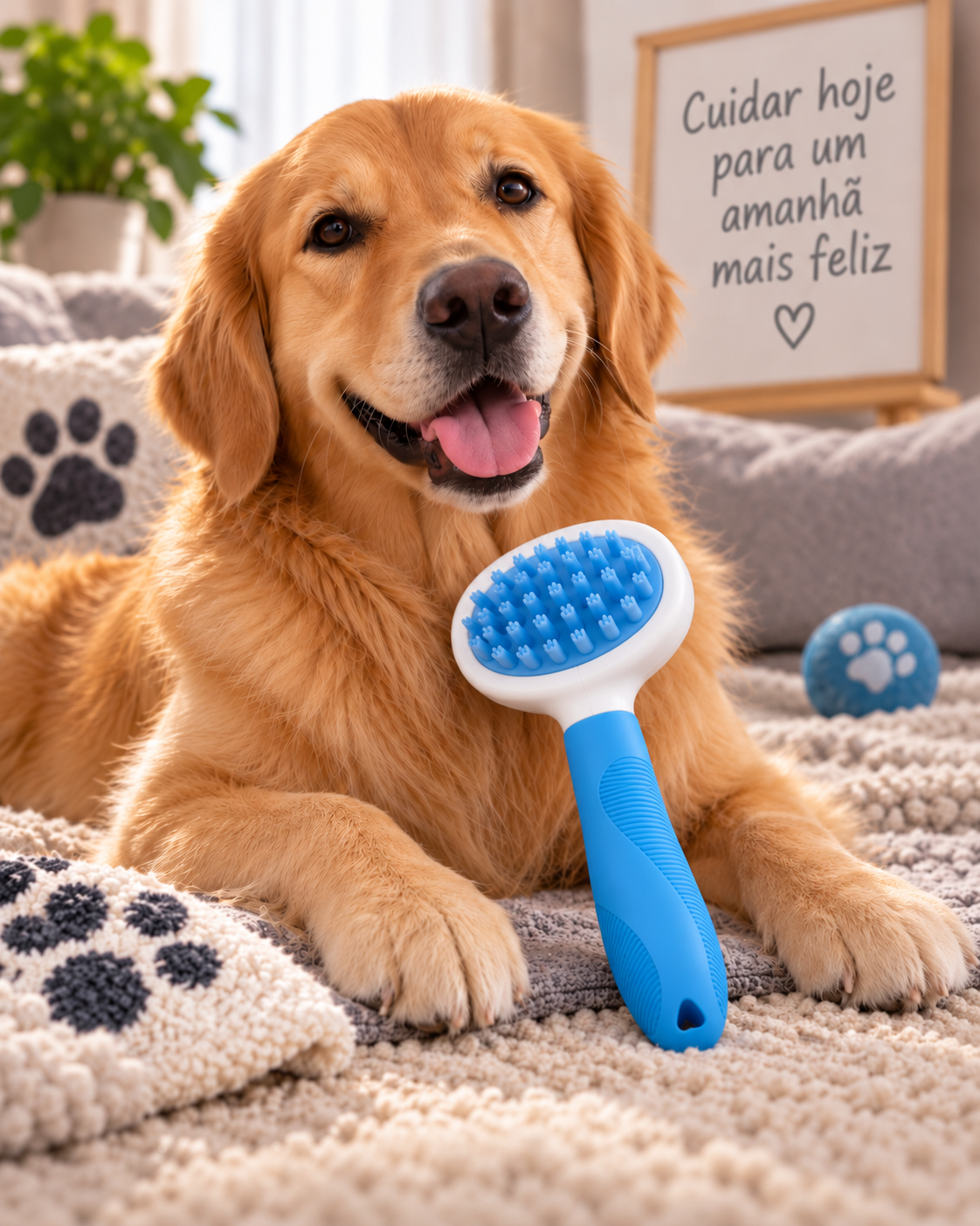 Escova Rasqueadeira para Pets — 18 cm